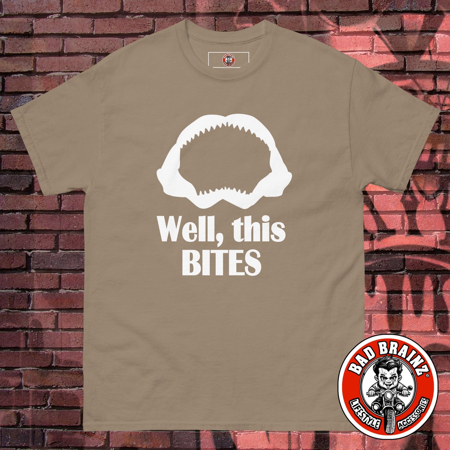 Well, This Bites shark mouth t-shirt