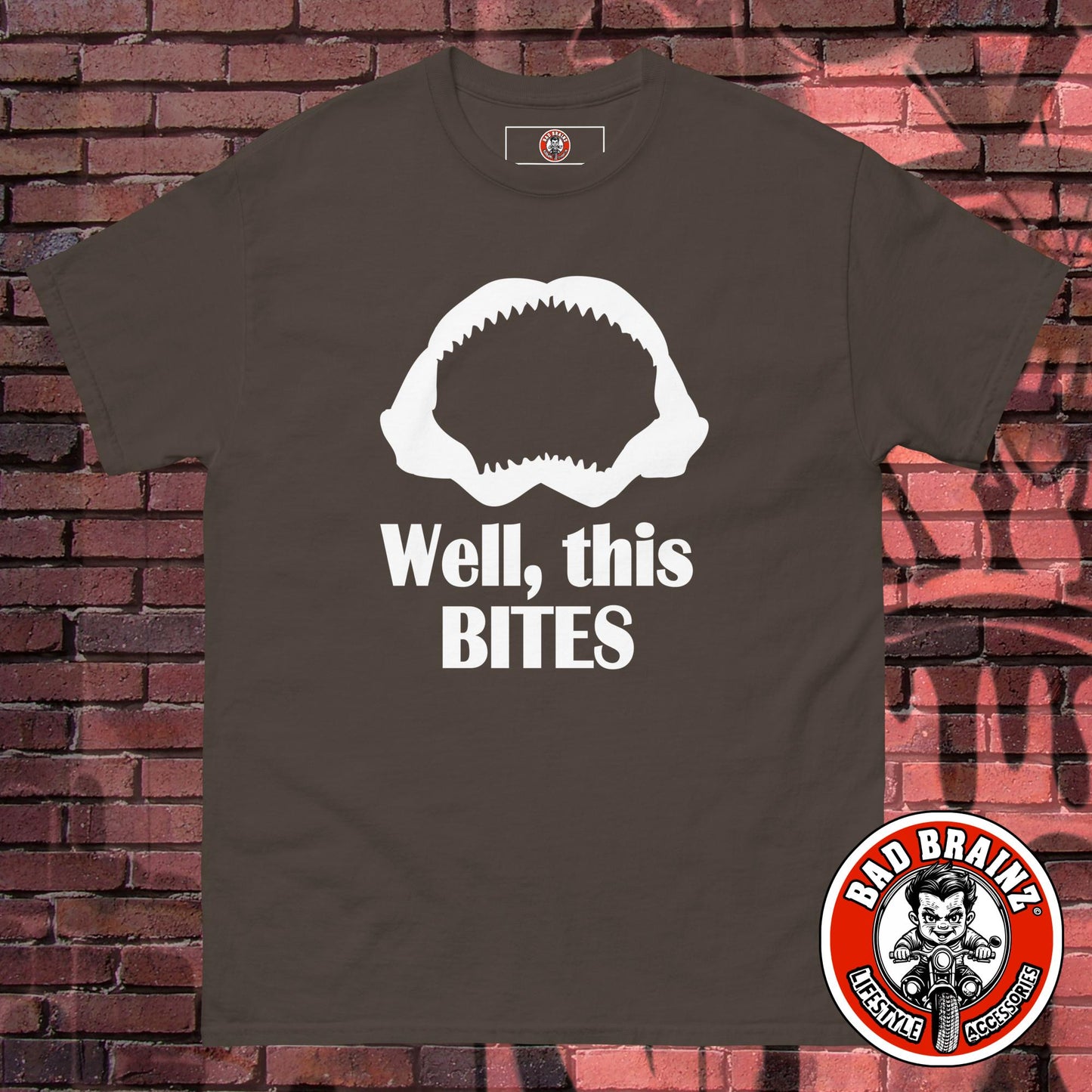 Well, This Bites shark mouth t-shirt