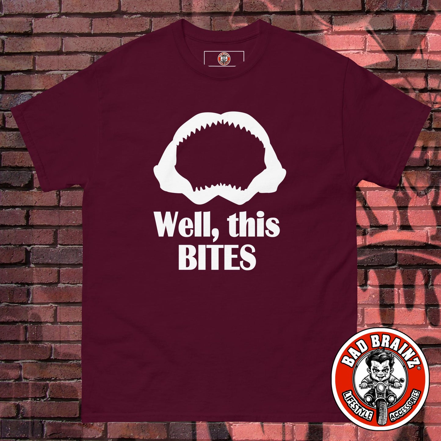 Well, This Bites shark mouth t-shirt