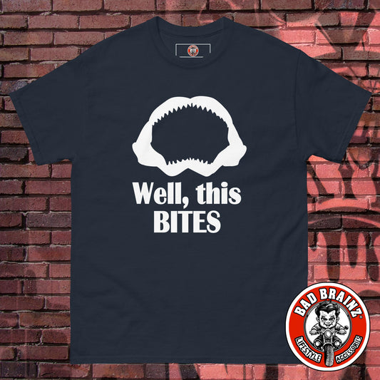 Well, This Bites shark mouth t-shirt