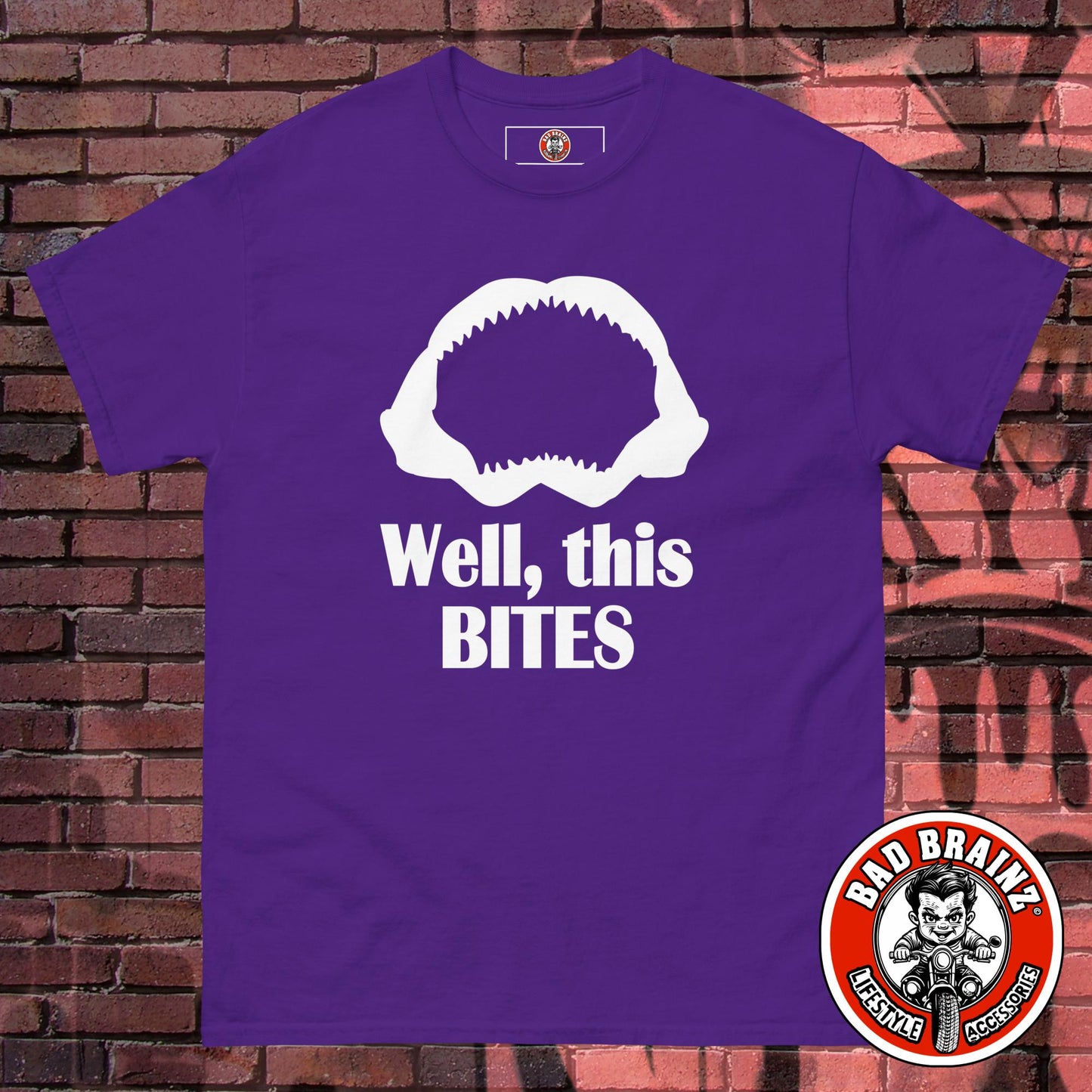 Well, This Bites shark mouth t-shirt