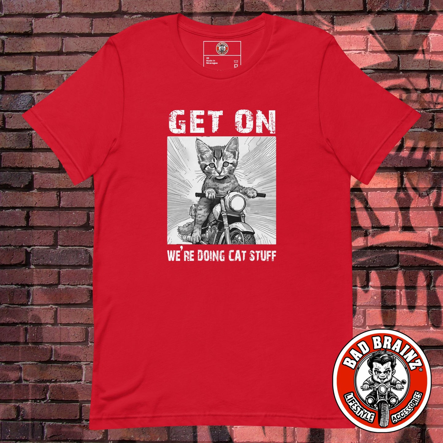 "Get on, We're Doing CAT STUFF" t-shirt - Bad Brainz Lifestyle Accessories